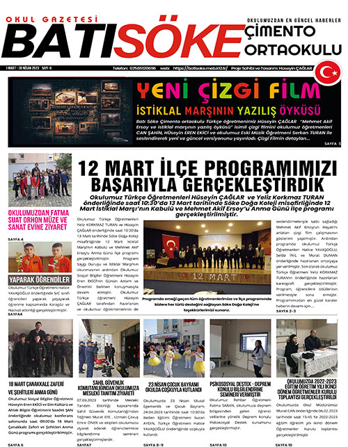 Okul Gazetemiz 6. Sayı 1 Mart 2023